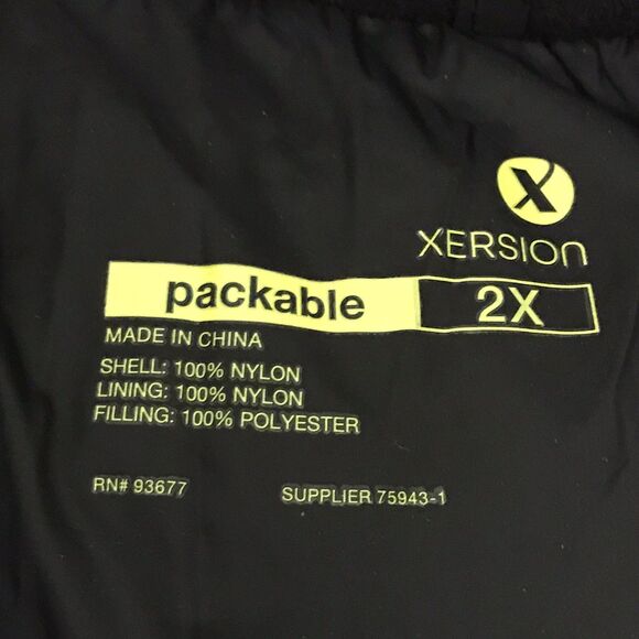 Xersion Quilted Nylon Puffer Vest Men 2XL Black Pockets Full  Zip Front Packable - Picture 6 of 9